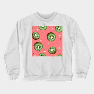 Summer Time Kiwi Salmon Pink Pattern Texture Crewneck Sweatshirt